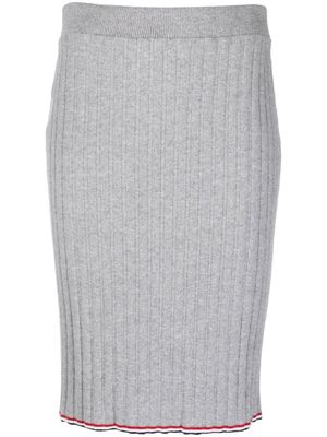 Thom Browne ribbed-knit cashmere pencil skirt - Grey