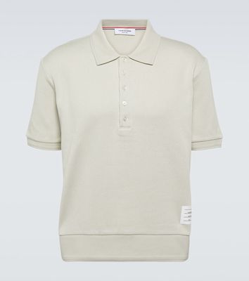 Thom Browne Ribbed-knit cotton polo shirt