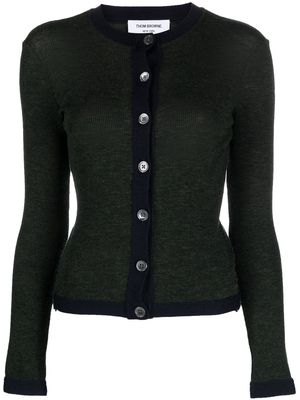 Thom Browne ribbed-knit wool cardigan - Green
