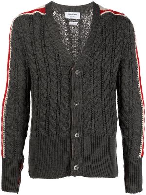 Thom Browne RWB cable-knit cardigan - Grey
