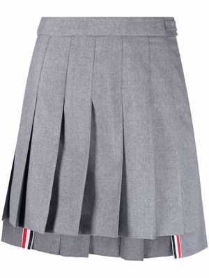 Thom Browne RWB pleated mini skirt - Grey