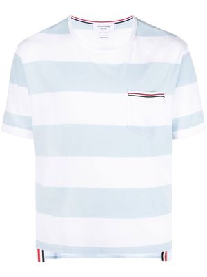 Thom Browne RWB pocket striped T-shirt - Blue