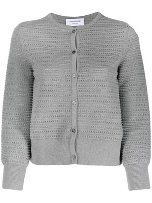 Thom Browne RWB pointelle stitch cardigan - Grey