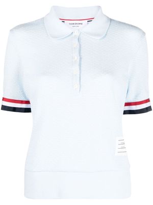 Thom Browne RWB-stripe cotton polo shirt - Blue