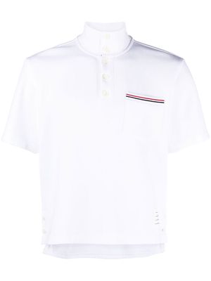Thom Browne RWB-stripe cotton polo shirt - White