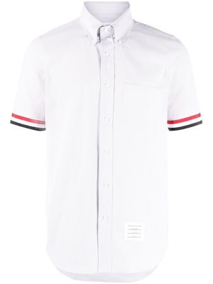 Thom Browne RWB-stripe cotton short-sleeved shirt - Grey