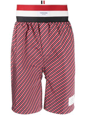 Thom Browne RWB-stripe cotton shorts - Red