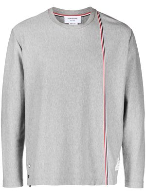 Thom Browne RWB stripe cotton T-shirt - 035 MED GREY