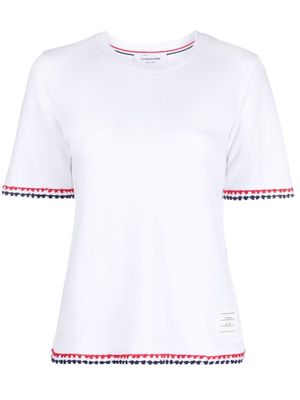 Thom Browne RWB-stripe cotton T-shirt - White