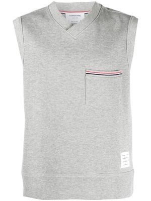 Thom Browne RWB-stripe cotton vest - Grey