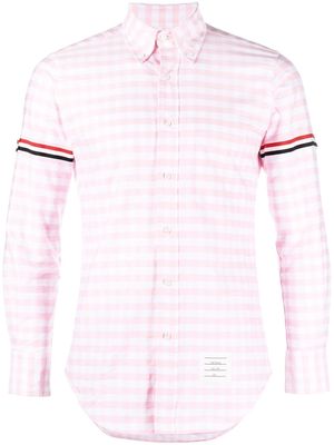 Thom Browne RWB-stripe gingham shirt - Pink