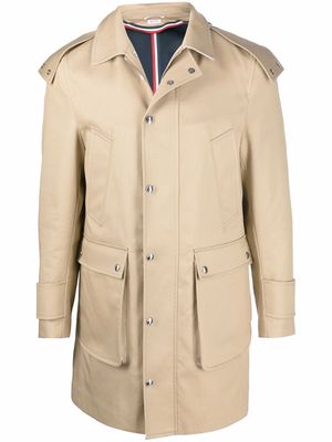 Thom Browne RWB-stripe parka coat - Neutrals