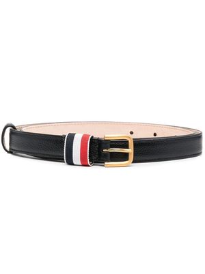 Thom Browne RWB-stripe pebbled-leather belt - Black