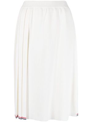 Thom Browne RWB-stripe pleated wrap skirt - White