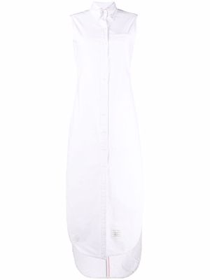 Thom Browne RWB-stripe sleeveless shirtdress - White