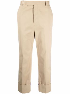 Thom Browne RWB-stripe straight-leg trousers - Neutrals