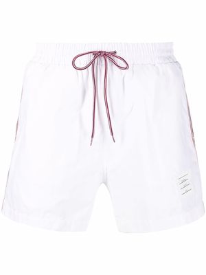 Thom Browne RWB-stripe swim shorts - White