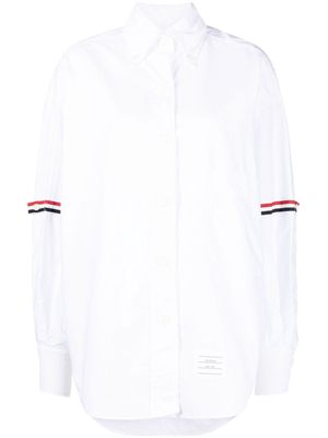 Thom Browne RWB stripe-trim cotton shirt - White