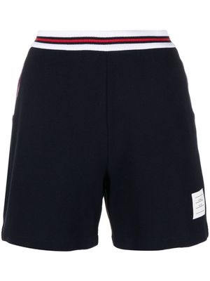 Thom Browne RWB-waist logo-patch shorts - Blue