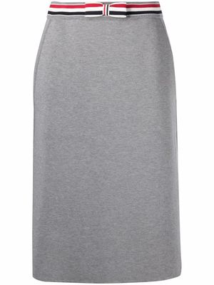 Thom Browne RWB waistband midi skirt - Grey