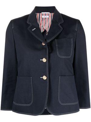 Thom Browne sack-patch cropped jacket - Blue