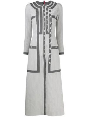 Thom Browne seersucker button-detail dress - Grey