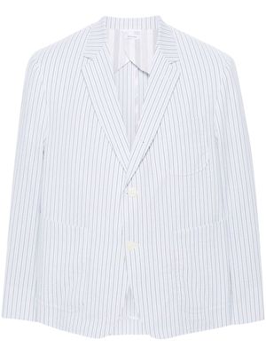 Thom Browne seersucker striped blazer - White