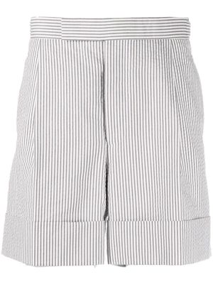 Thom Browne seersucker striped tailored shorts - Grey