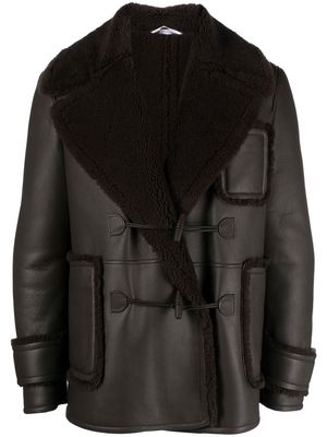 Thom Browne shearling-collar double-breasted coat