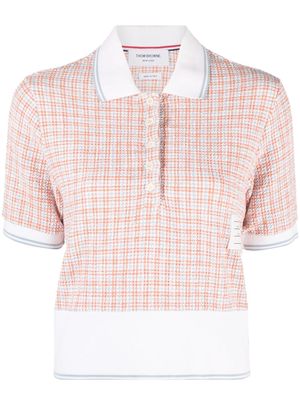 Thom Browne short-sleeve tweed polo shirt - Orange