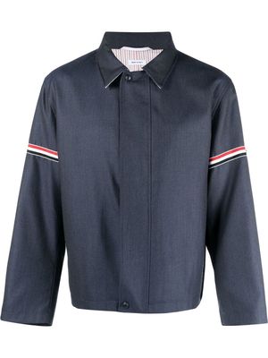 Thom Browne signature-stripe detail shirt jacket - Blue