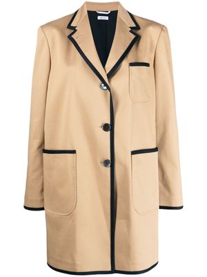 Thom Browne single-breasted cotton coat - Neutrals