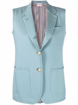 Thom Browne single-breasted cotton waistcoat - Blue