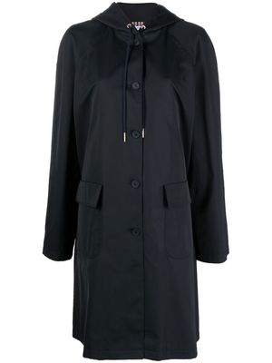 Thom Browne single-breasted hooded parka - Blue