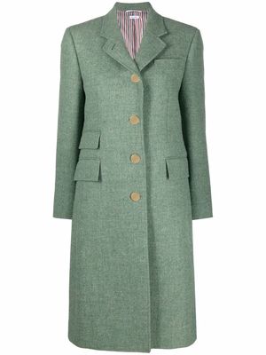 Thom Browne single-breasted tweed overcoat - Green