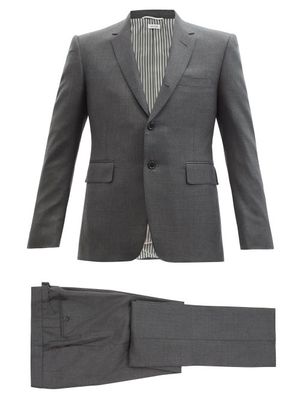 Thom Browne - Single-breasted Wool-twill Suit And Tie - Mens - Grey