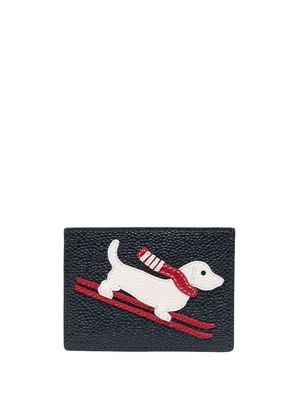 Thom Browne skiing Hector leather card holder - Blue