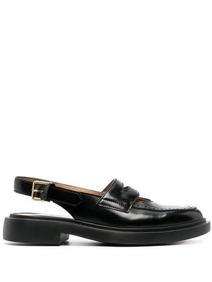 Thom Browne slingback leather penny loafers - Black