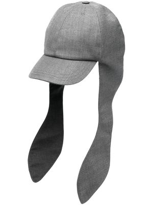 Thom Browne strap-detail panelled cap - Grey