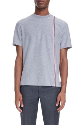 Thom Browne Stripe Cotton Jersey T-Shirt in Medium Grey