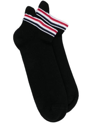 Thom Browne stripe-detail ankle socks - Black