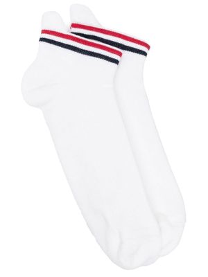 Thom Browne stripe-detail ankle socks - White