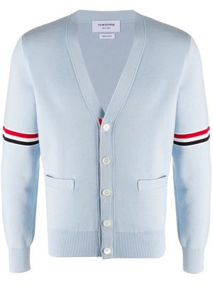 Thom Browne stripe detail cotton cardigan - Blue