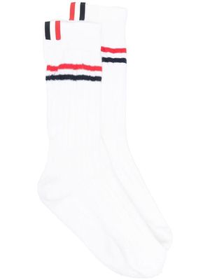 Thom Browne stripe-detail mid-calf socks - White