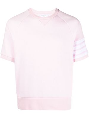 Thom Browne stripe-detail short-sleeved jumper - Pink
