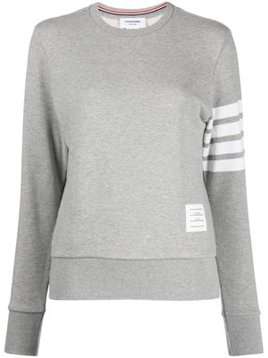 Thom Browne stripe-detailing cotton jumper - Grey