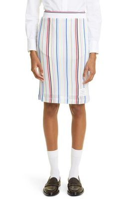 Thom Browne Stripe Mesh Pencil Skirt in Seasonal Multi