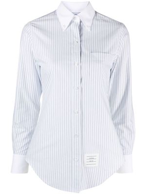 Thom Browne stripe-pattern cotton shirt - White