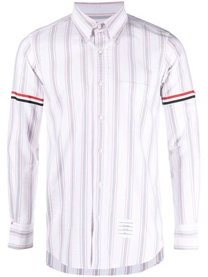 Thom Browne stripe-print long-sleeved shirt - White