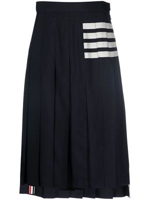 Thom Browne stripe-print pleated skirt - Blue